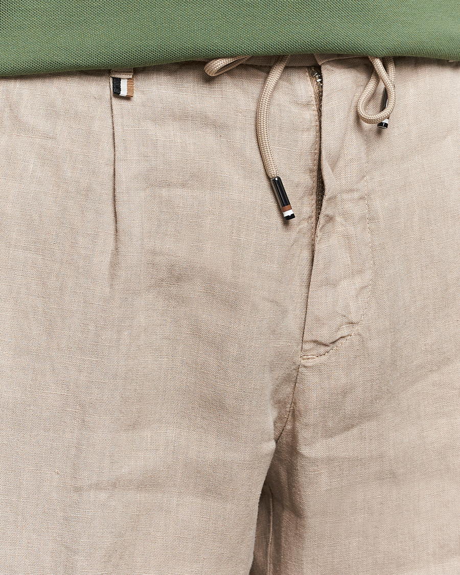 Hombres | Pantalones | BOSS BLACK | Genius Slim Fit Linen Pants Dark Beige