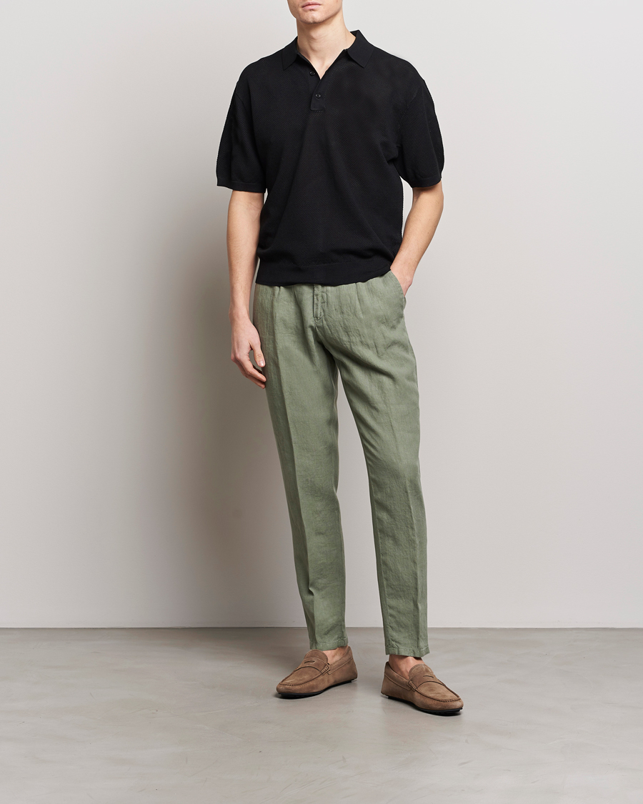 Hombres | Pantalones | BOSS BLACK | Genius Slim Fit Linen Pants Open Green