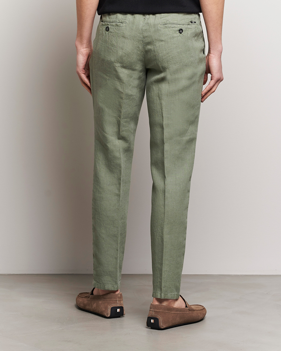 Hombres | Pantalones | BOSS BLACK | Genius Slim Fit Linen Pants Open Green