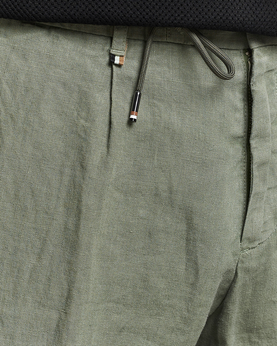 Hombres | Pantalones | BOSS BLACK | Genius Slim Fit Linen Pants Open Green