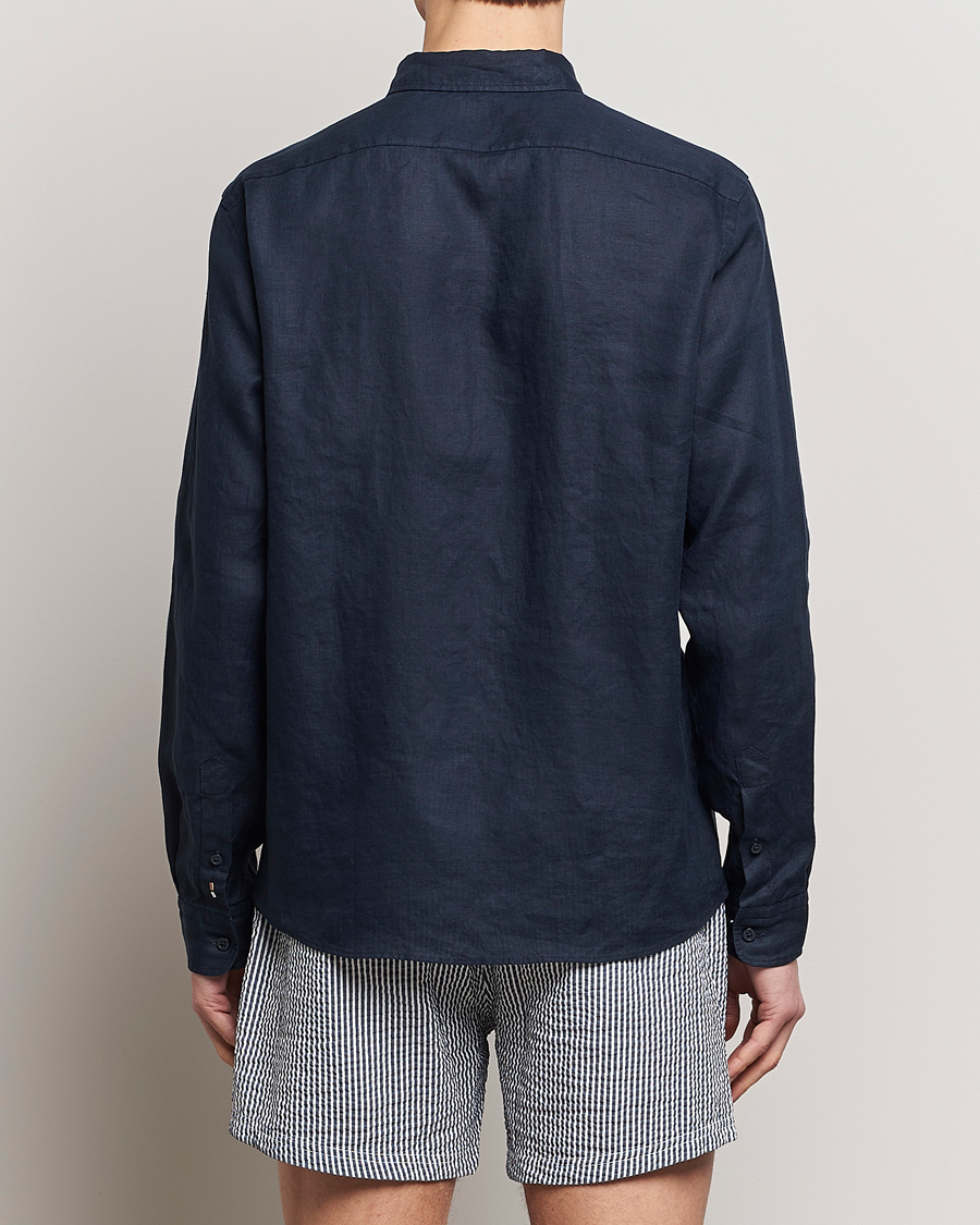 Hombres | Camisas | BOSS BLACK | Liam Linen Shirt Dark Blue