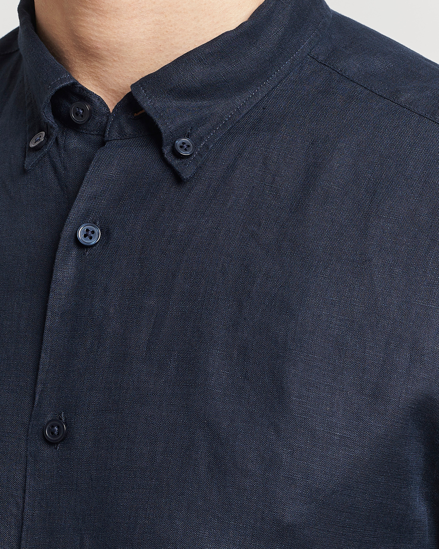 Hombres | Camisas | BOSS BLACK | Liam Linen Shirt Dark Blue