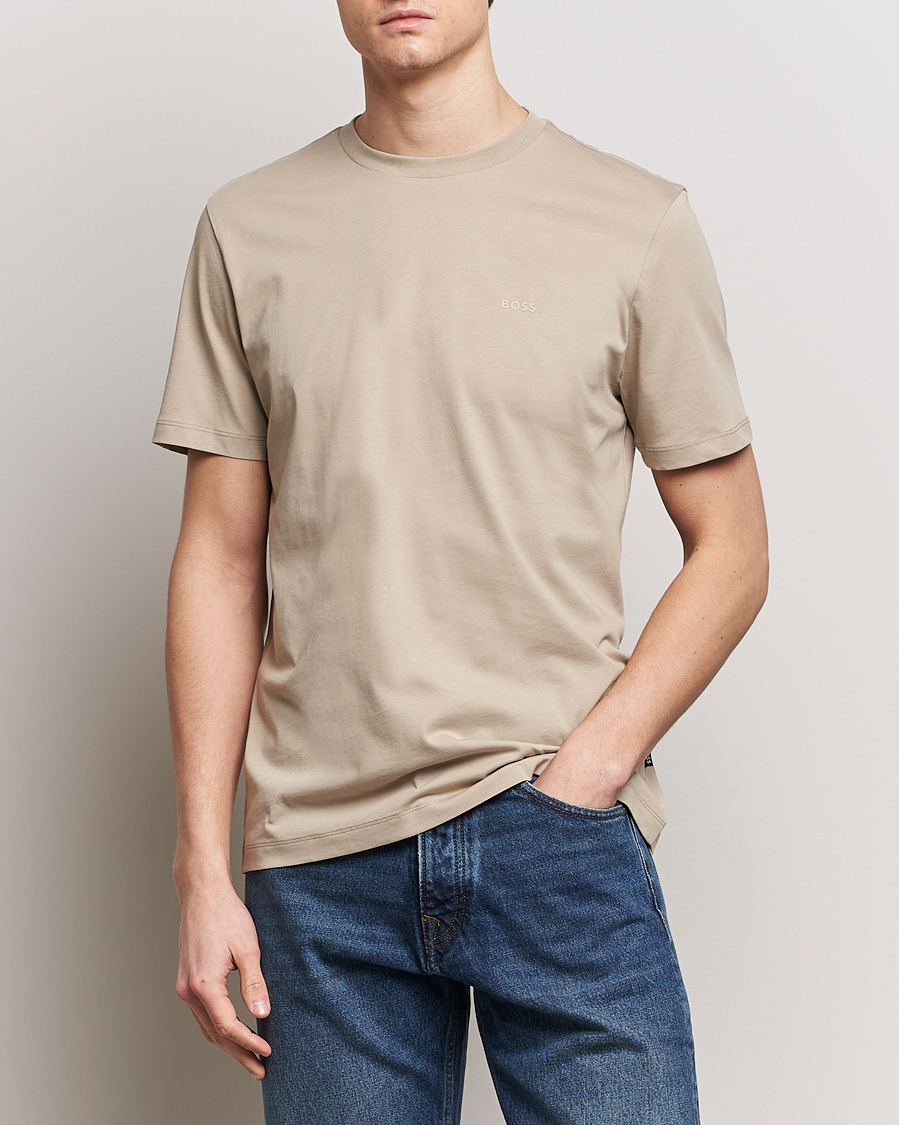 Hombres | Camisetas | BOSS BLACK | Thompson Crew Neck T-Shirt Dark Beige