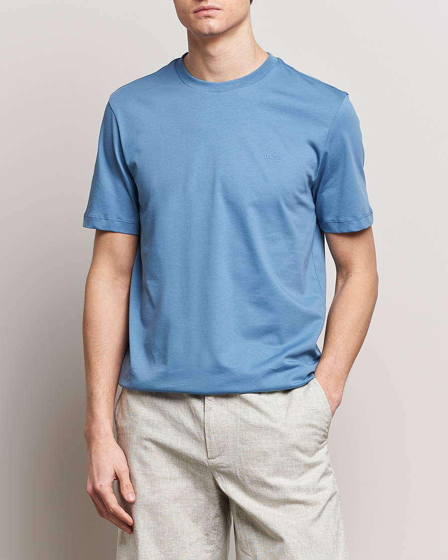 Hombres | Camisetas | BOSS BLACK | Thompson Crew Neck T-Shirt Light Blue