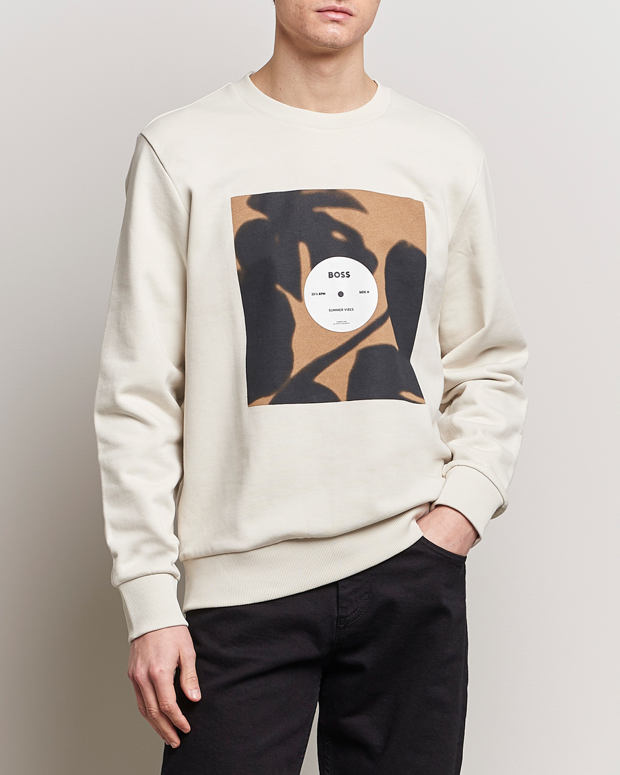Hombres | Rebajas | BOSS BLACK | Soleri Logo Sweatshirt Open White