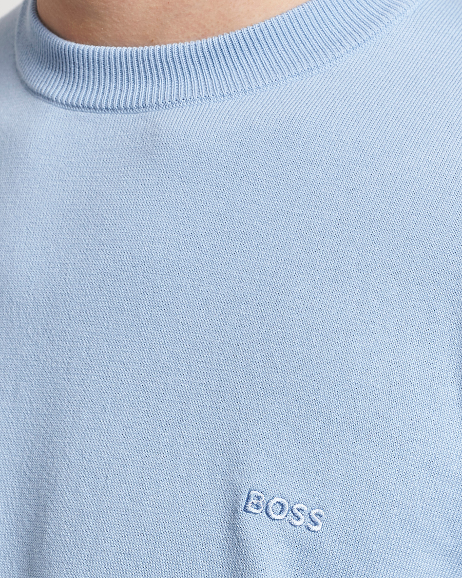 Hombres | Jerséis y prendas de punto | BOSS BLACK | Pacas Crew Neck Pullover Light Blue