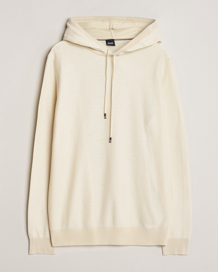 Hombres | Jerséis y prendas de punto | BOSS BLACK | Trapani Hoodie Open White