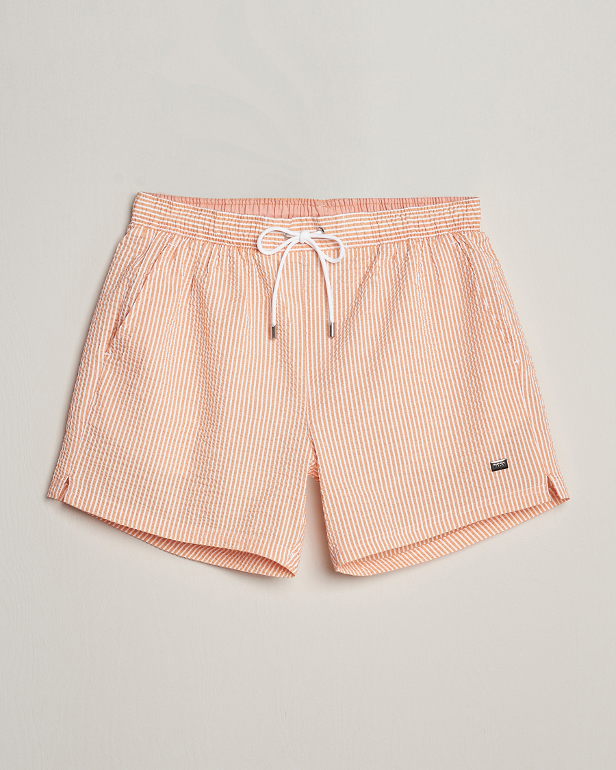 Hombres | Bañadores | BOSS BLACK | Velvetfish Seersucker Swimshorts Orange