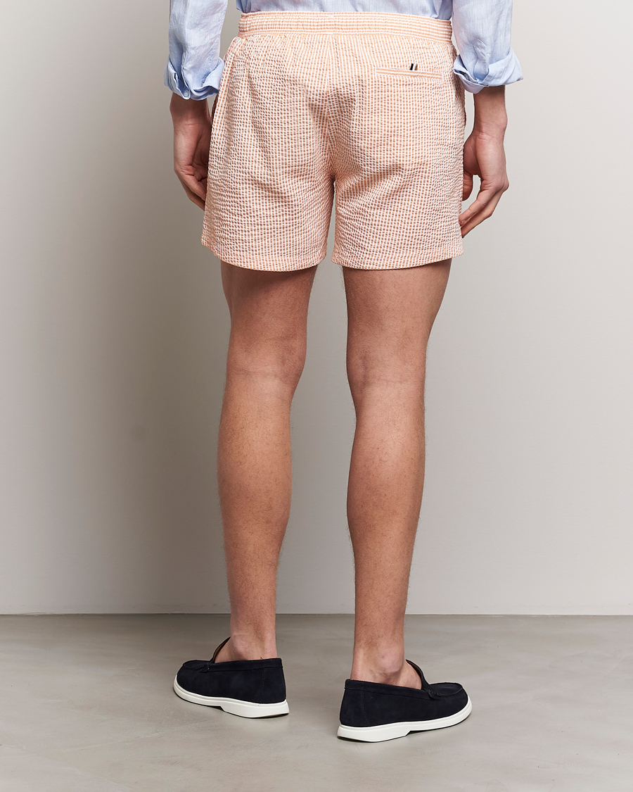 Hombres | Bañadores | BOSS BLACK | Velvetfish Seersucker Swimshorts Orange