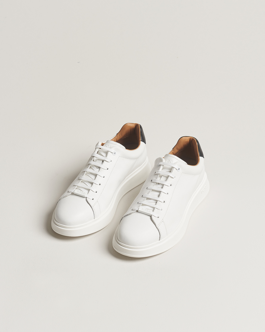 Hombres | Zapatillas blancas | BOSS BLACK | Bolton Leather Sneaker Natural