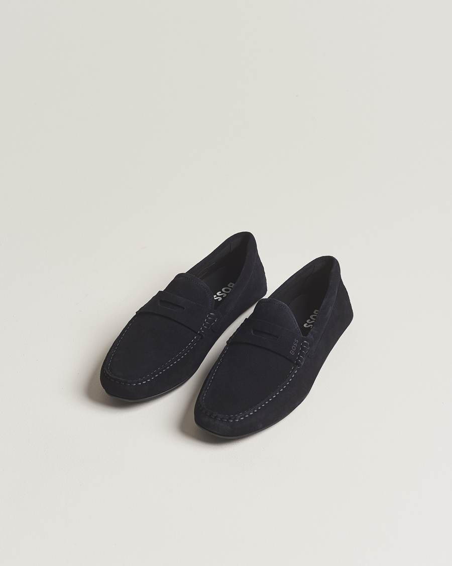 Hombres | Zapatos de ante | BOSS BLACK | Noel Car Shoe Suede Dark Blue
