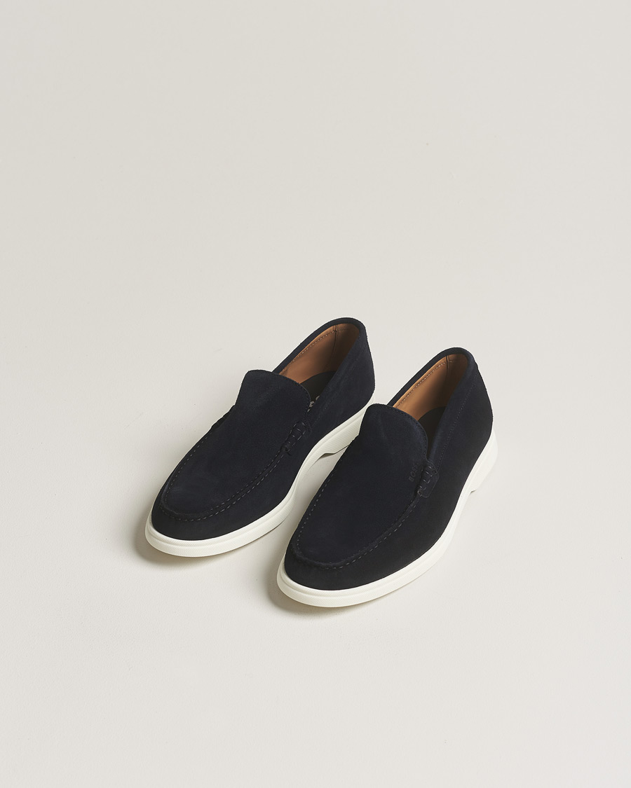 Hombres | Zapatos de ante | BOSS BLACK | Sienne Suede Loafer Dark Blue