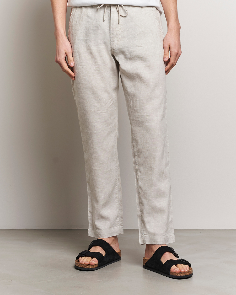 Hombres | Pantalones de lino | BOSS ORANGE | Sanderson Linen Pants Light Beige
