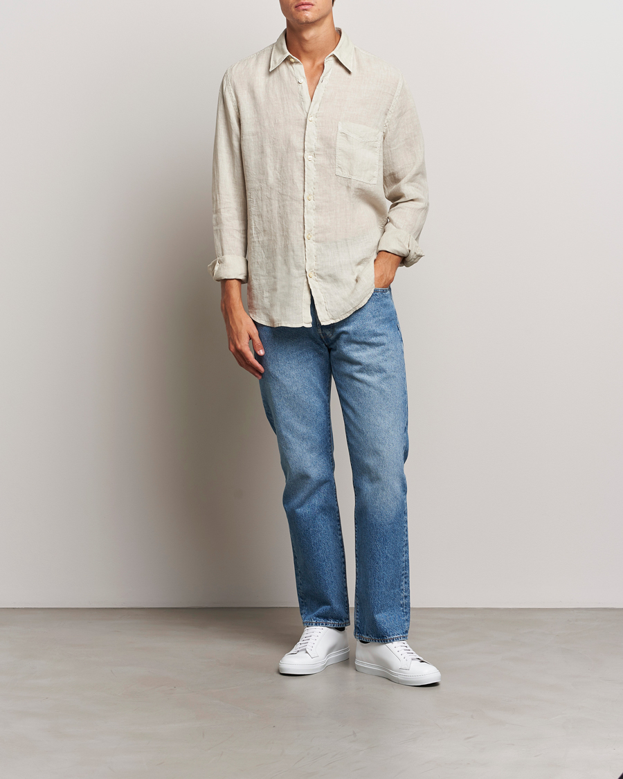 Hombres | Camisas | BOSS ORANGE | Relegant Linen Shirt Light Beige