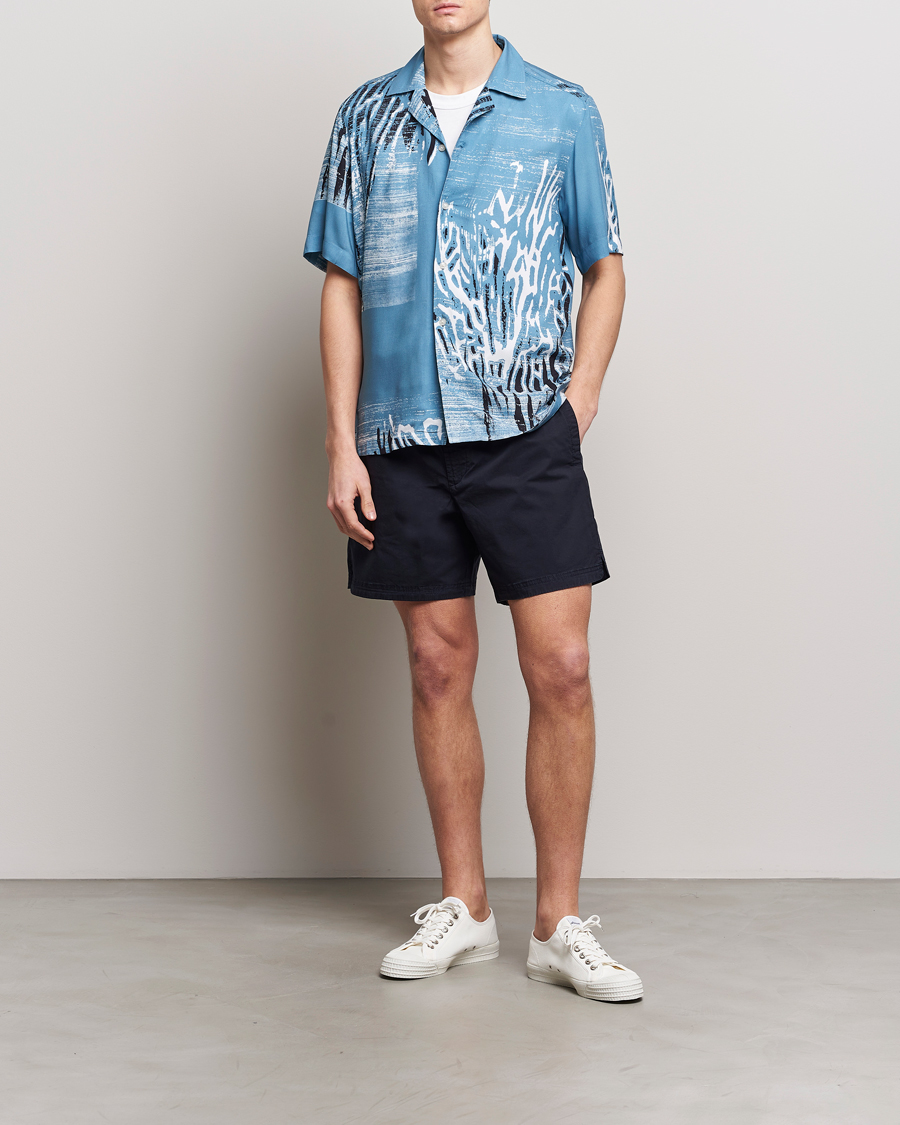Hombres | Camisas | BOSS ORANGE | Rayer Short Sleeve Printed Shirt Open Blue