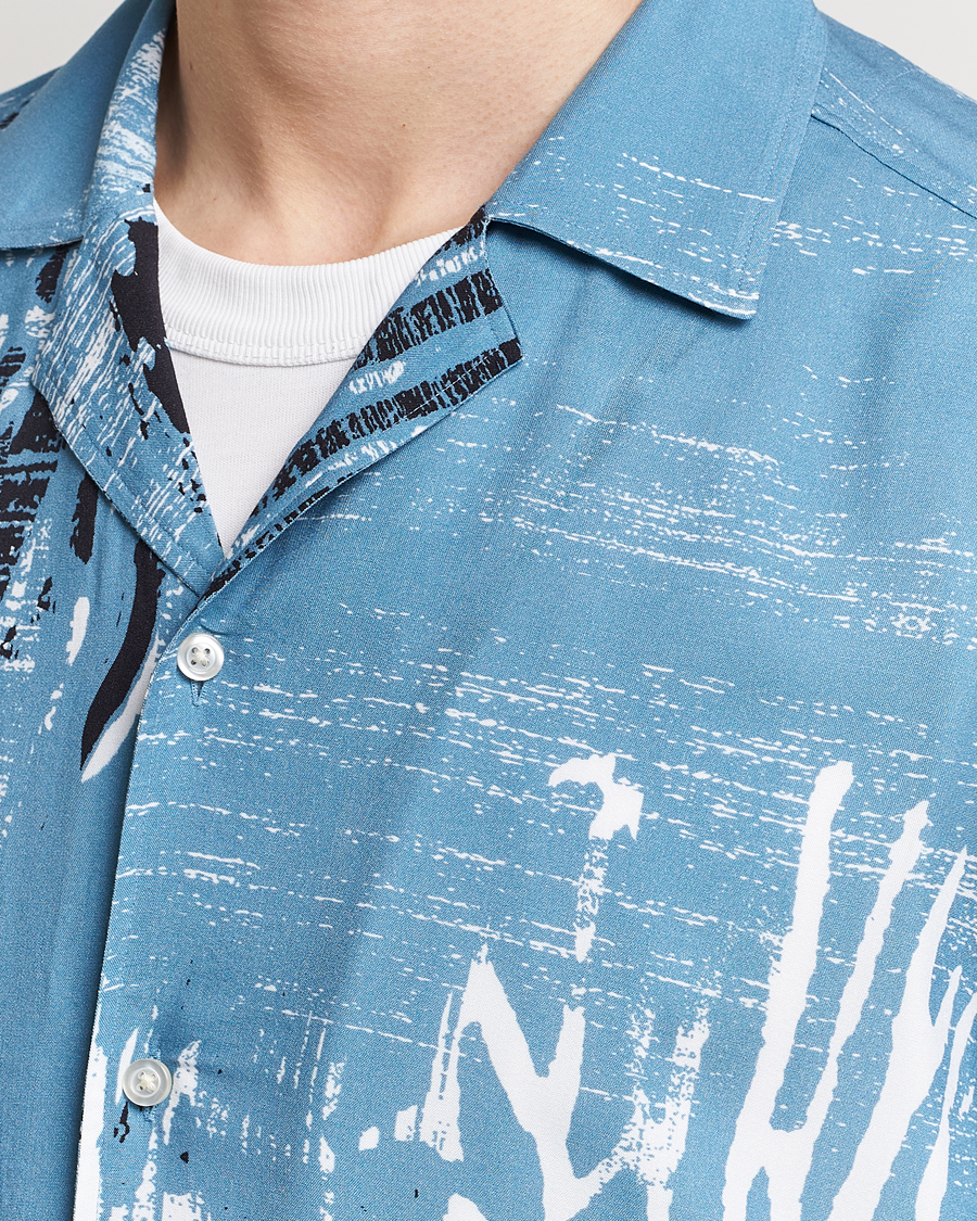 Hombres | Camisas | BOSS ORANGE | Rayer Short Sleeve Printed Shirt Open Blue