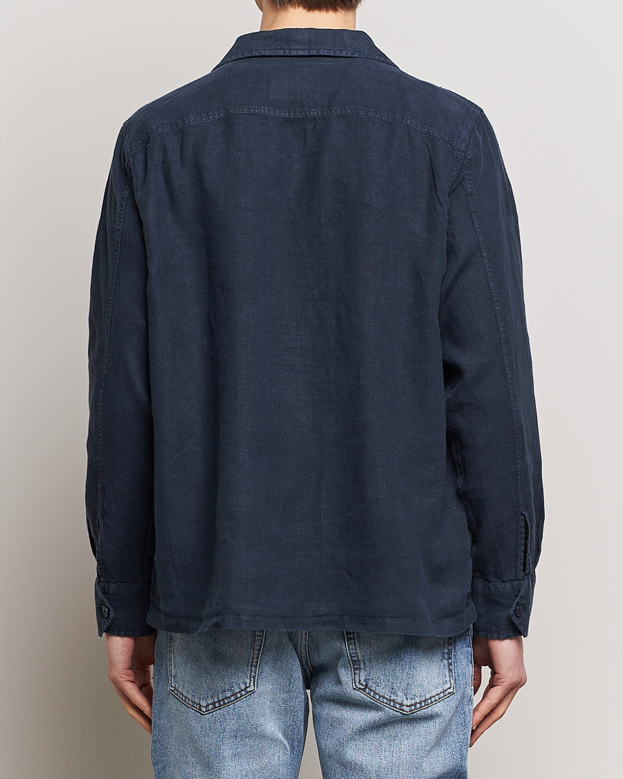 Hombres | Camisas | BOSS ORANGE | Lovel Linen Overshirt Dark Blue