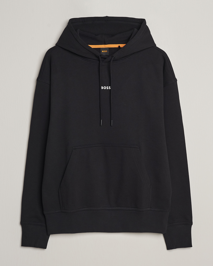 Hombres | Jerséis y prendas de punto | BOSS ORANGE | WeSmall Logo Hoodie Black