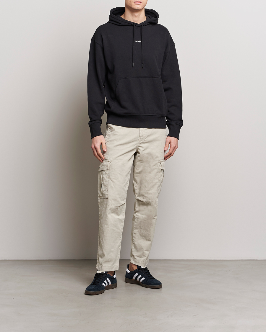 Hombres | Jerséis y prendas de punto | BOSS ORANGE | WeSmall Logo Hoodie Black