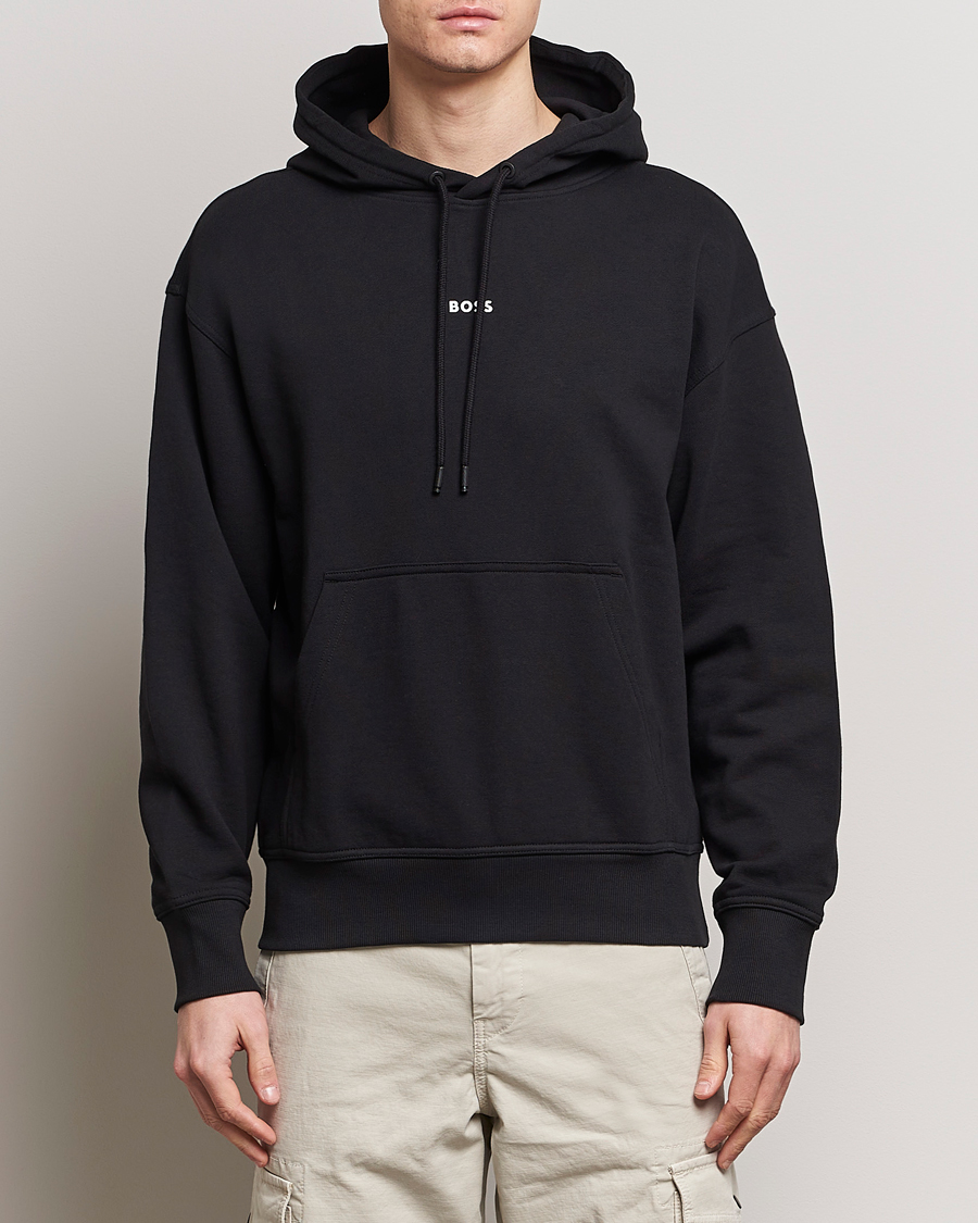 Hombres | Jerséis y prendas de punto | BOSS ORANGE | WeSmall Logo Hoodie Black