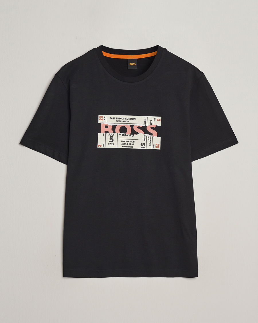 Hombres | Camisetas | BOSS ORANGE | Printed Crew Neck T-Shirt Black