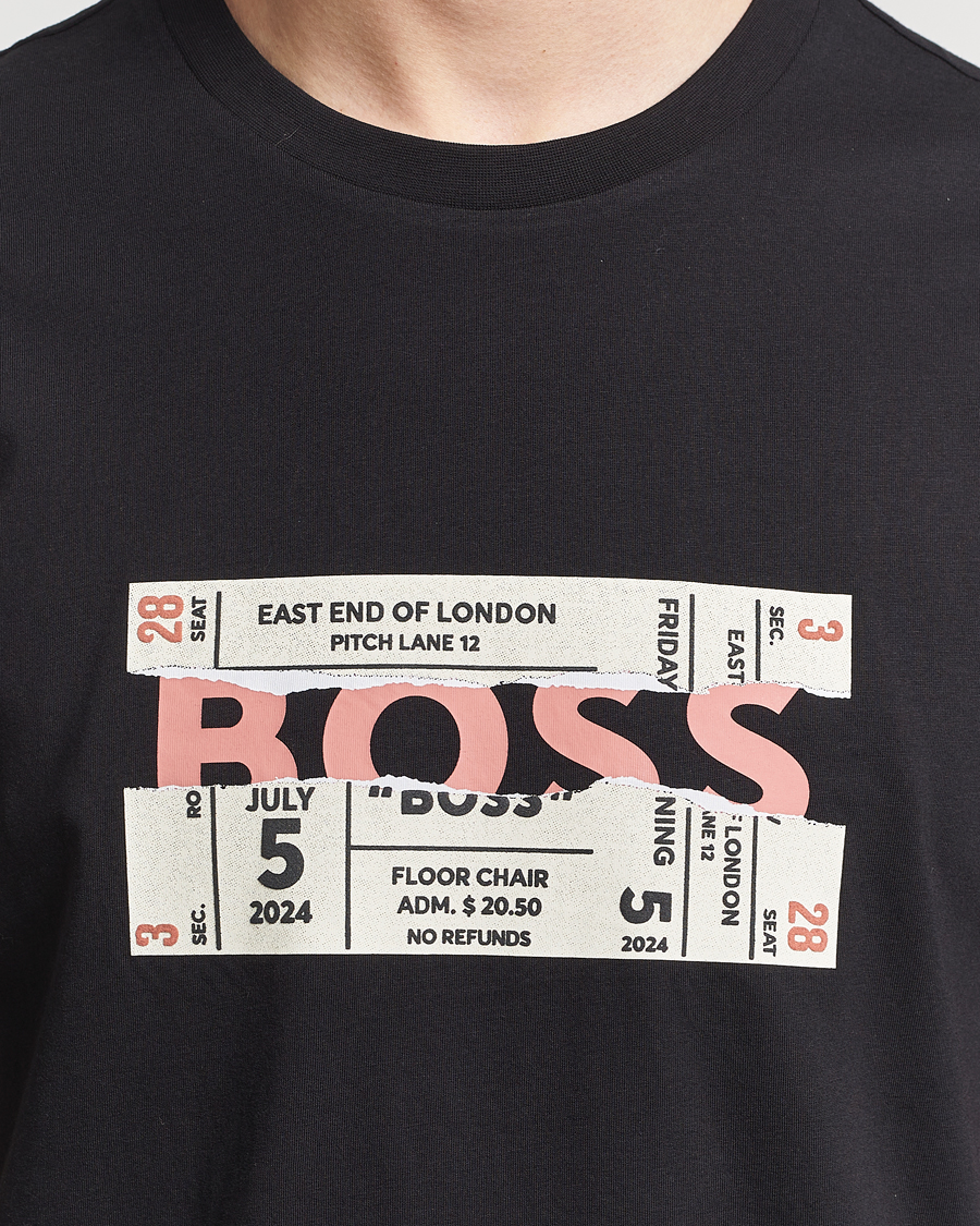 Hombres | Camisetas | BOSS ORANGE | Printed Crew Neck T-Shirt Black