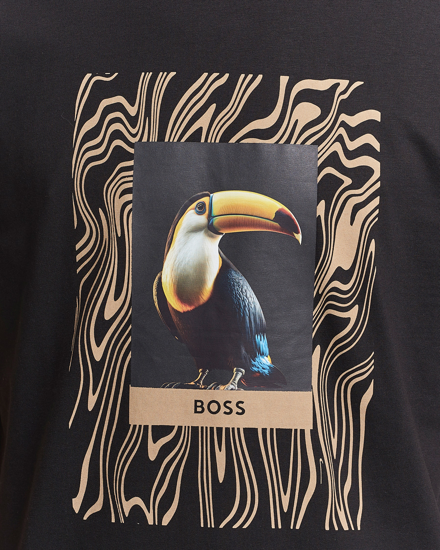 Hombres | Camisetas | BOSS ORANGE | Tucan Printed Crew Neck T-Shirt Black