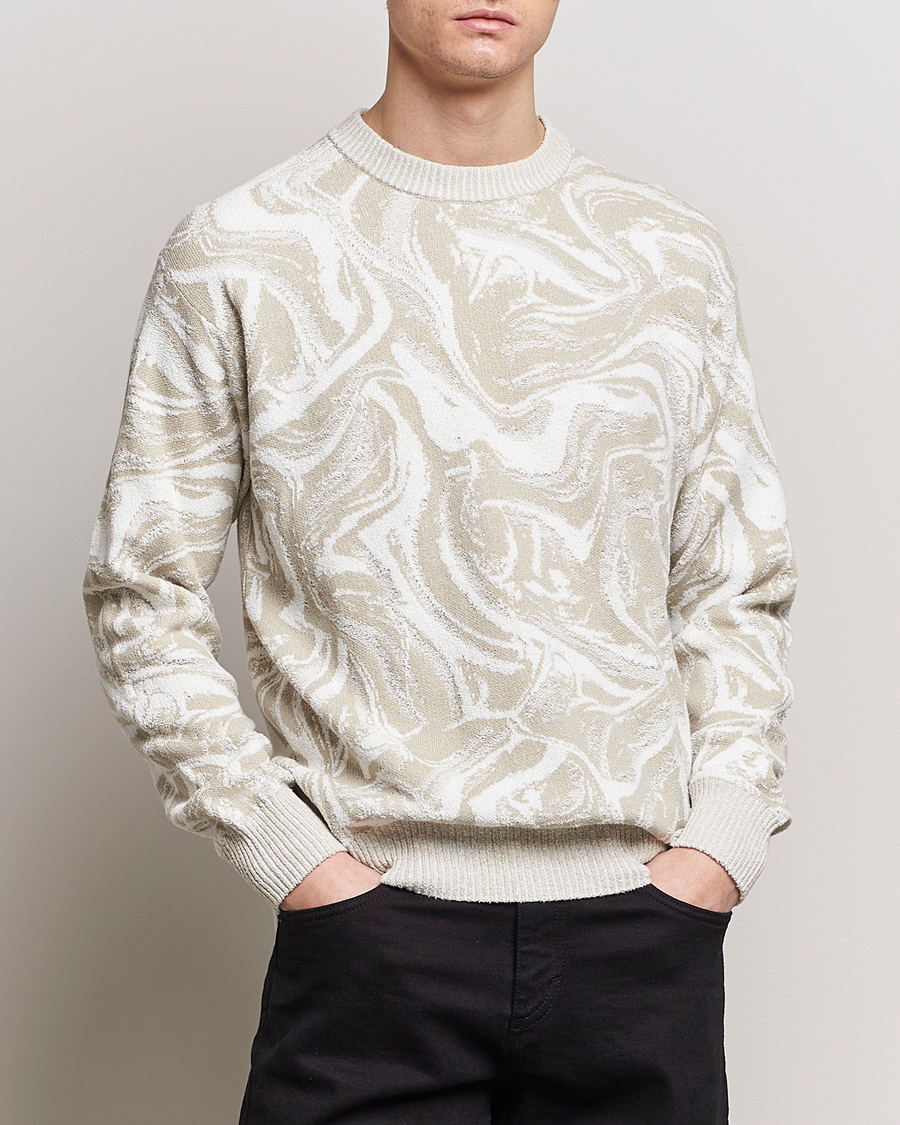 Hombres | Jerséis y prendas de punto | BOSS ORANGE | Kliam Printed Sweatshirt Light Beige