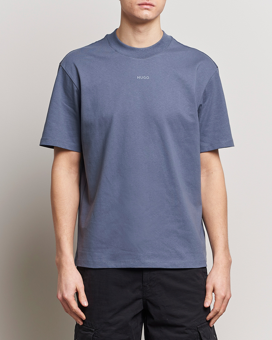 Hombres | Camisetas | HUGO | Dapolino Crew Neck T-Shirt Open Blue