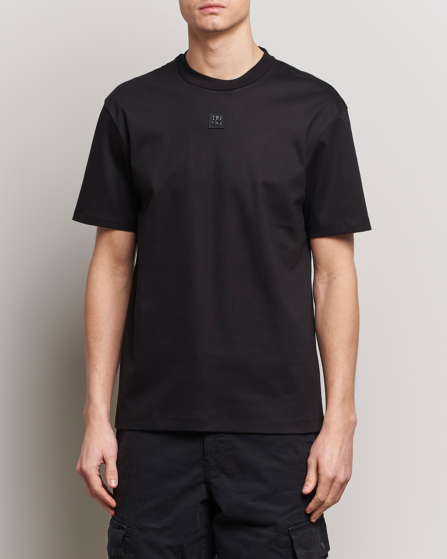 Hombres | Camisetas negras | HUGO | Dalile Logo Crew Neck T-Shirt Black