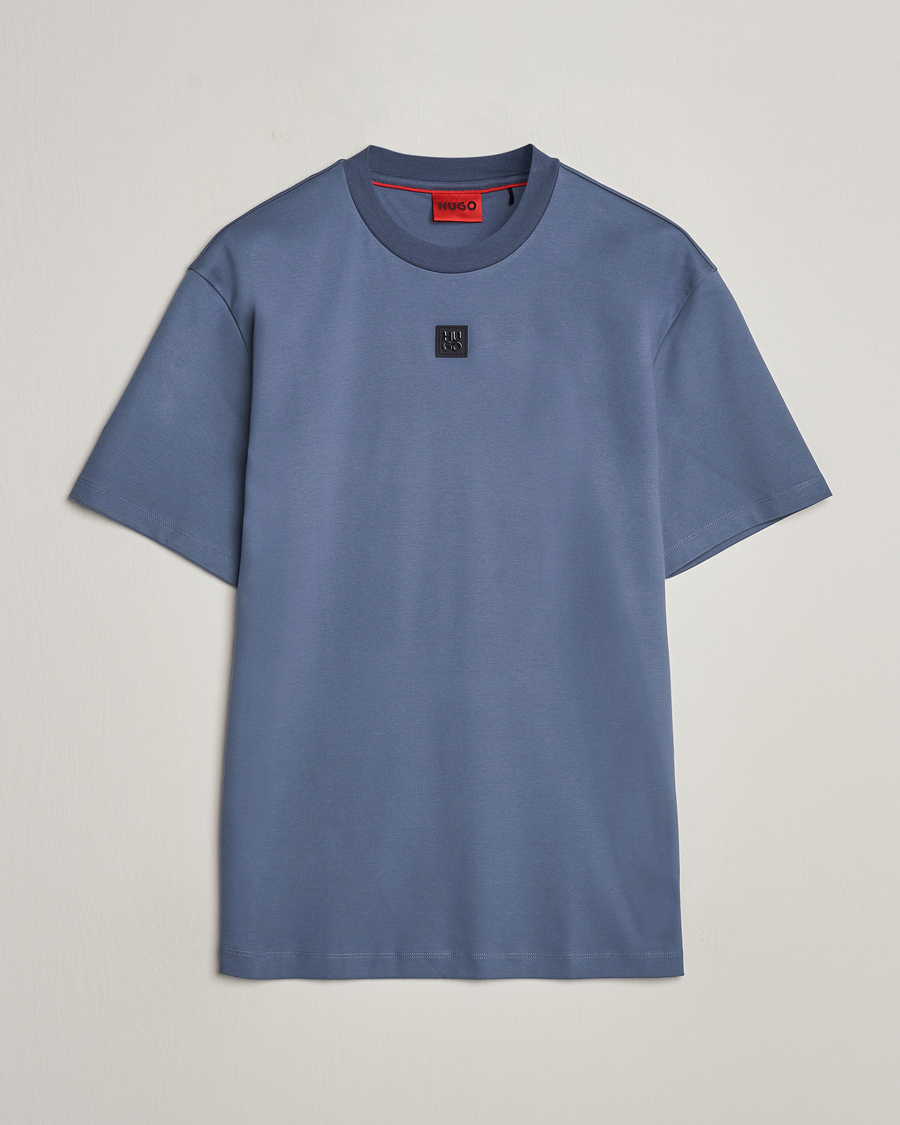Hombres | Camisetas | HUGO | Dalile Logo Crew Neck T-Shirt Open Blue