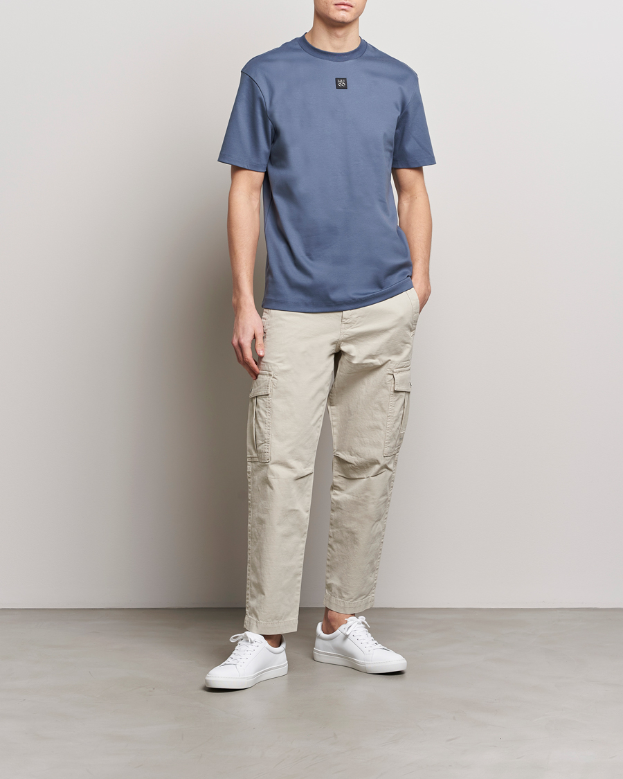 Hombres | Camisetas | HUGO | Dalile Logo Crew Neck T-Shirt Open Blue