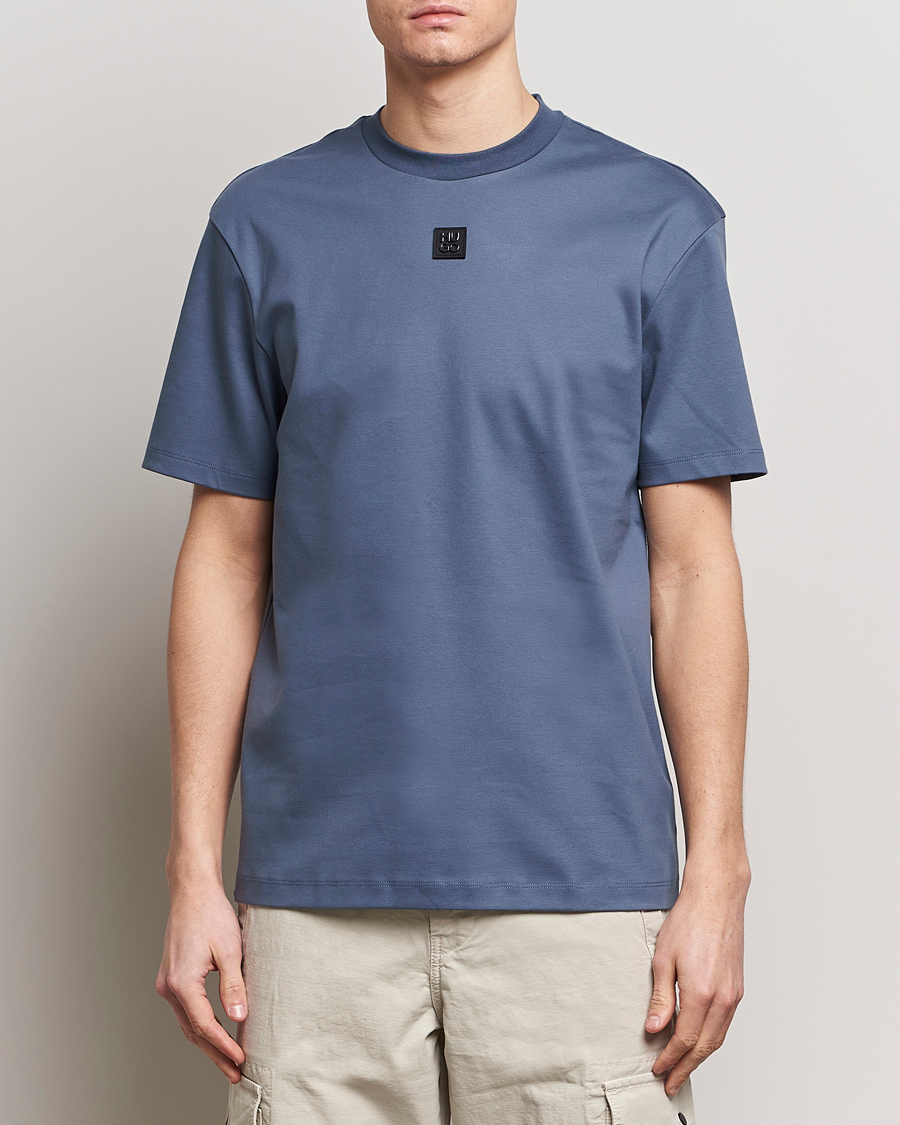 Hombres | Ropa | HUGO | Dalile Logo Crew Neck T-Shirt Open Blue