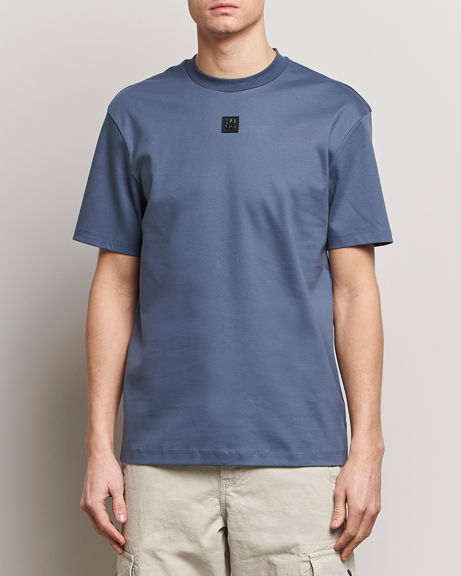 Hombres | Camisetas | HUGO | Dalile Logo Crew Neck T-Shirt Open Blue