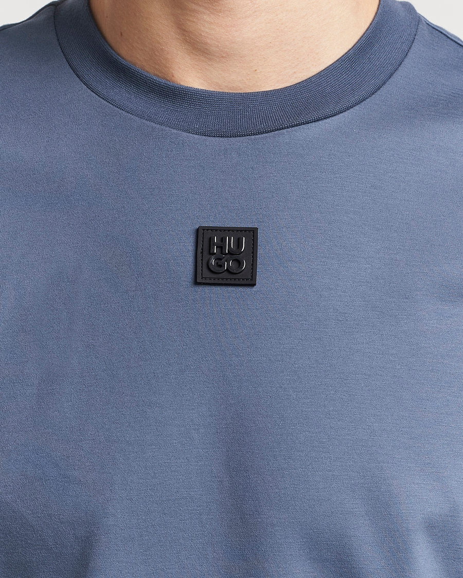 Hombres | Camisetas | HUGO | Dalile Logo Crew Neck T-Shirt Open Blue