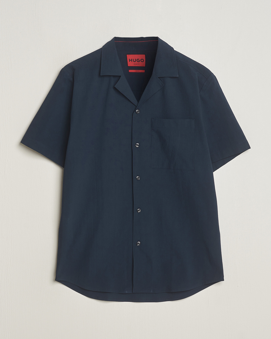 Hombres | Camisas | HUGO | Ellino Short Sleeve Shirt Dark Blue