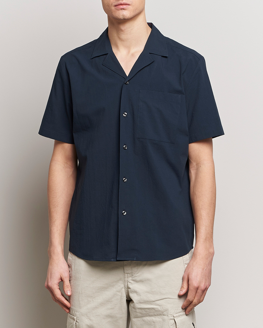 Hombres | Camisas de manga corta | HUGO | Ellino Short Sleeve Shirt Dark Blue