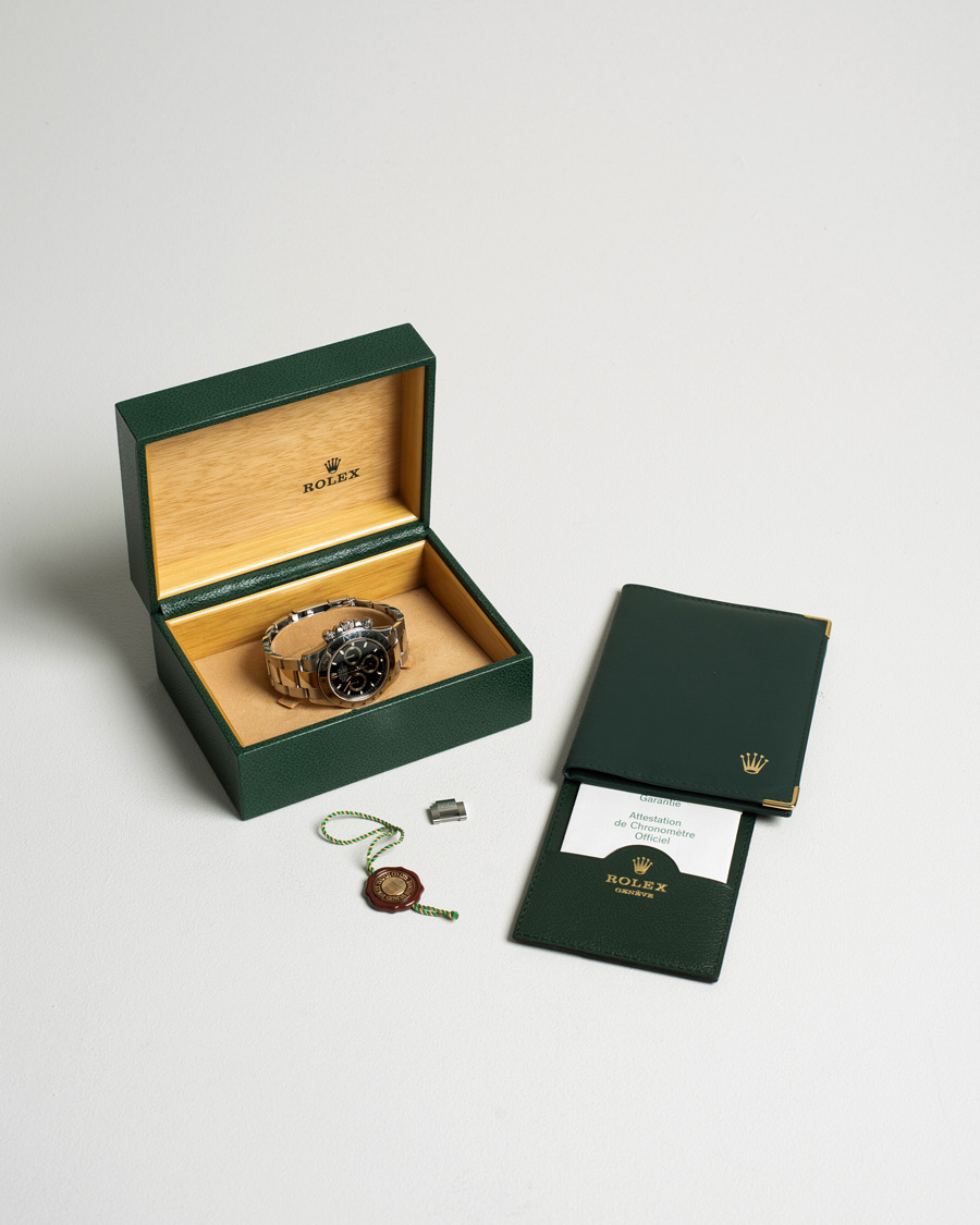 Hombres | Rolex Pre-Owned Daytona Black dial Steel 116520 Silver | Rolex Pre-Owned | Daytona Black dial Steel 116520 Silver