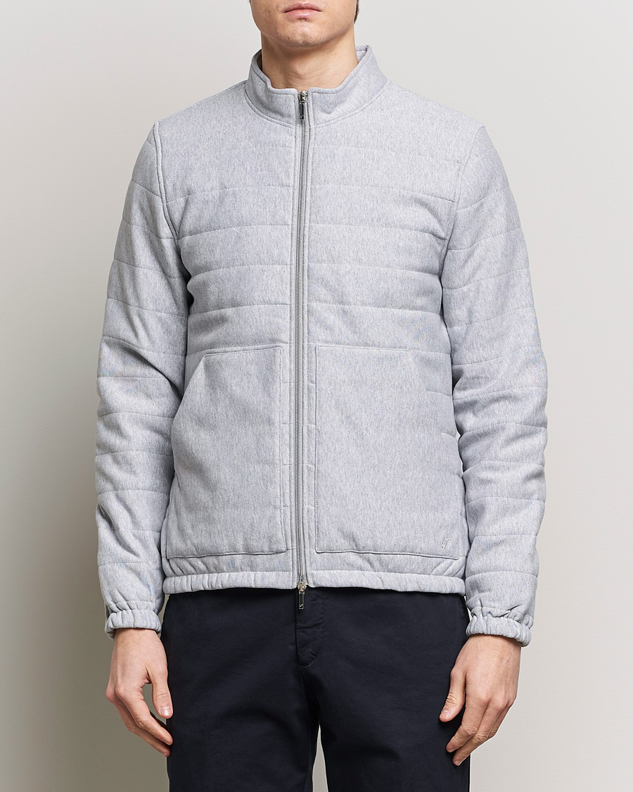 Hombres | Jerséis y prendas de punto | Stenströms | Cotton Collage Zip Jacket Grey