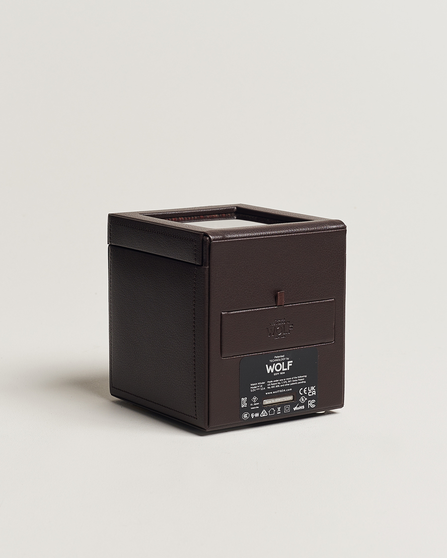 Hombres | WOLF WM Brown Single Watch Winder Tweed Brown | WOLF | WM Brown Single Watch Winder Tweed Brown