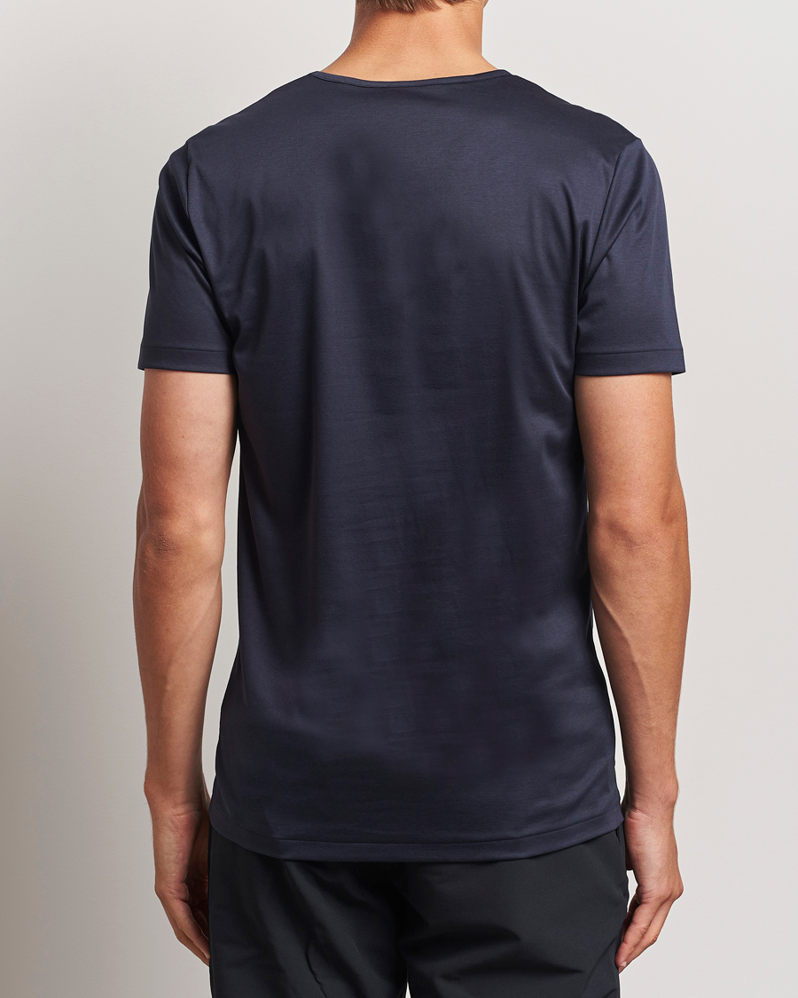 Hombres | Camisetas | Zimmerli of Switzerland | Sea Island Cotton Crew Neck T-shirt Navy