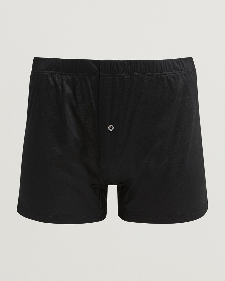 Hombres | Ropa interior y calcetines | Zimmerli of Switzerland | Sea island Cotton Boxer Shorts Black