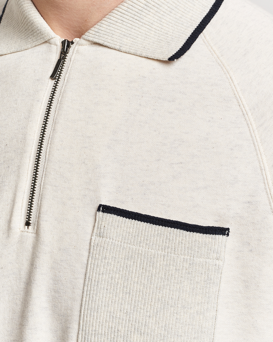 Hombres | Polos | BEAMS PLUS | Half Zip Light Fleece Polo Oatmeal