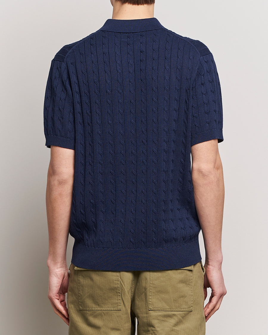 Hombres | Polos | BEAMS PLUS | Short Sleeve Cable Polo Navy