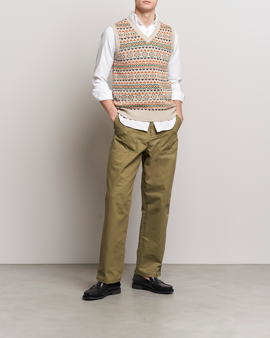 Hombres | Jerséis y prendas de punto | BEAMS PLUS | Fairisle Knit Vest Beige