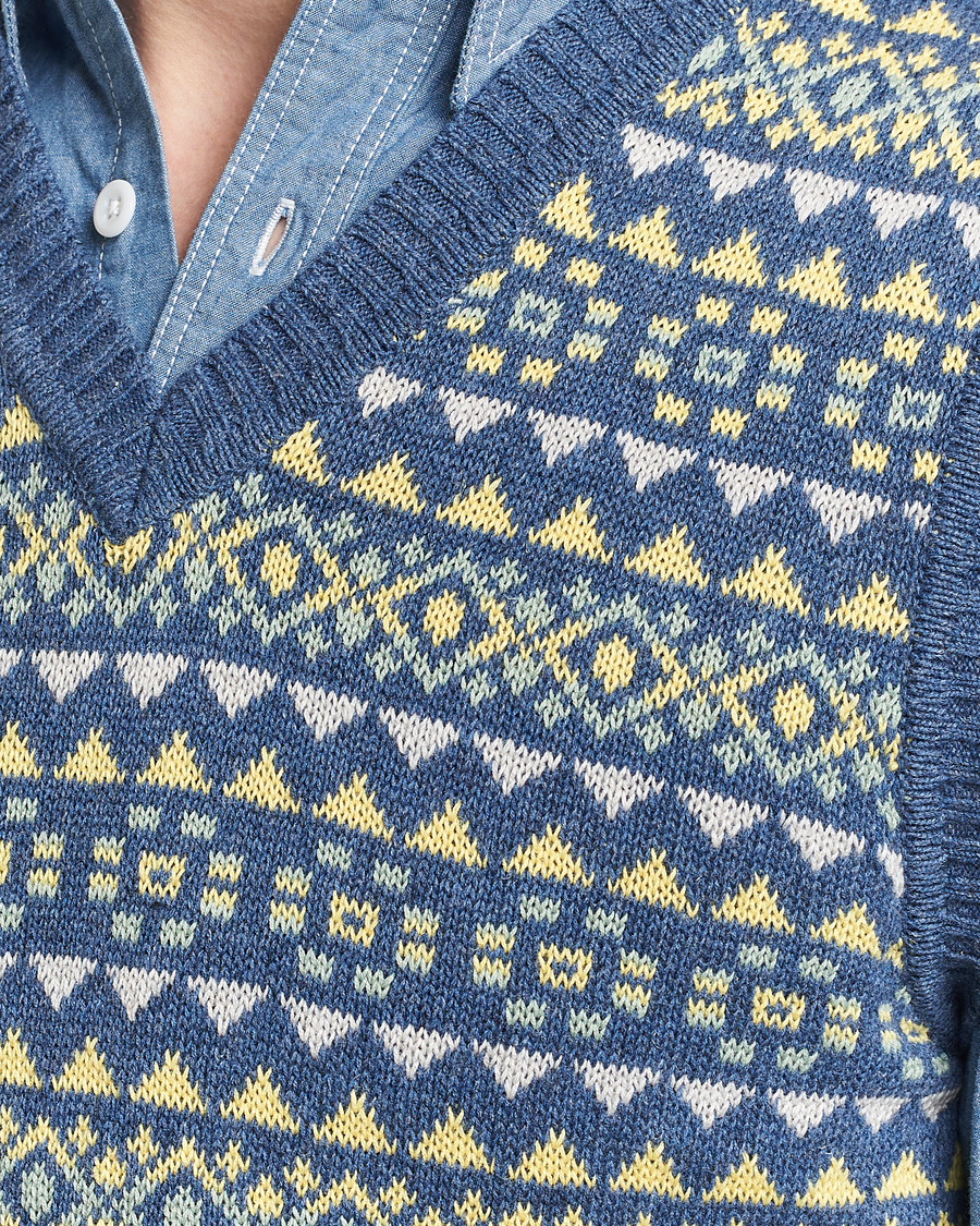Hombres | Jerséis y prendas de punto | BEAMS PLUS | Fairisle Knit Vest Blue