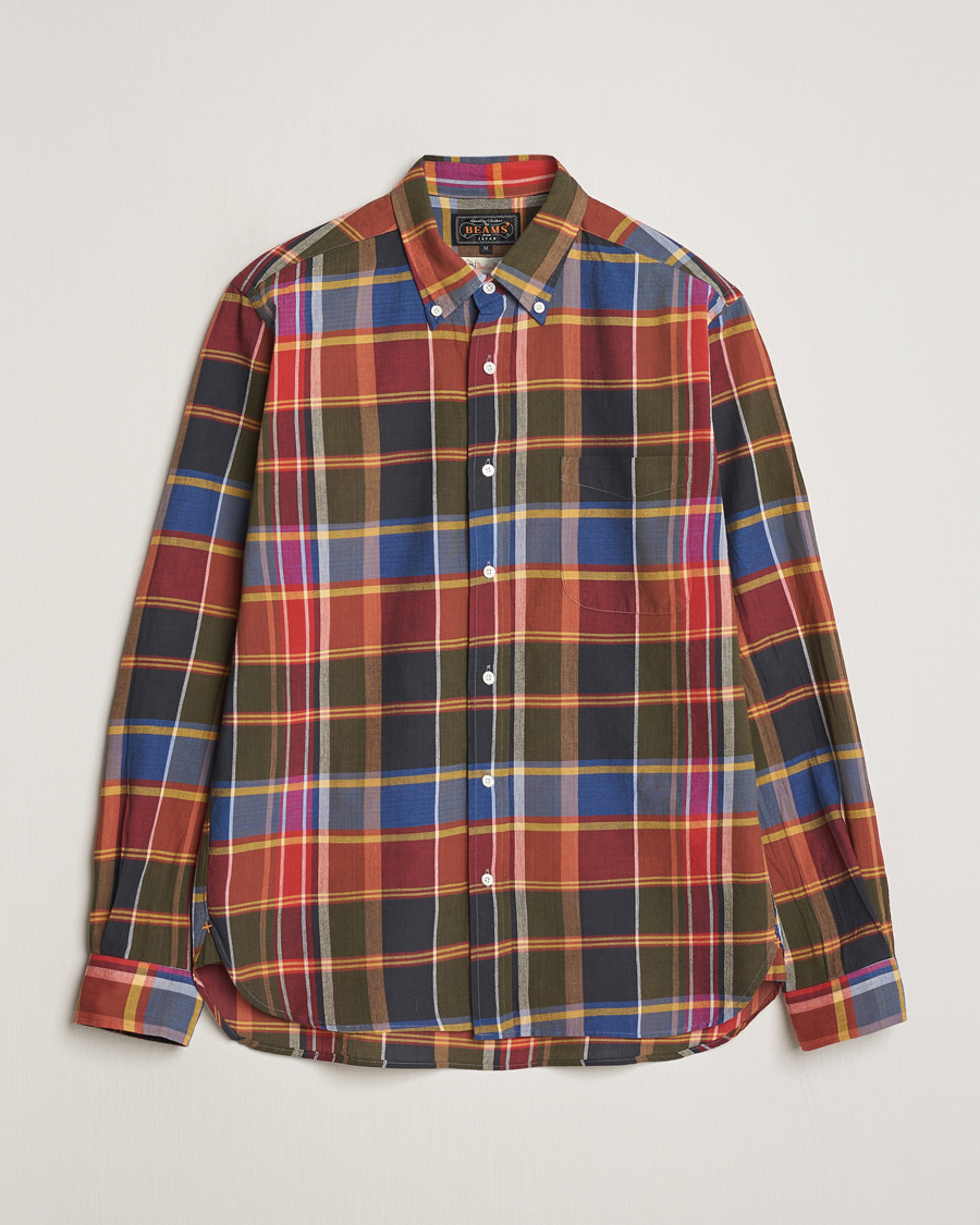 Hombres | Camisas | BEAMS PLUS | Button Down Madras Shirt Red Check