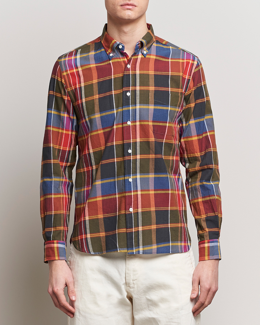Hombres | Casual | BEAMS PLUS | Button Down Madras Shirt Red Check