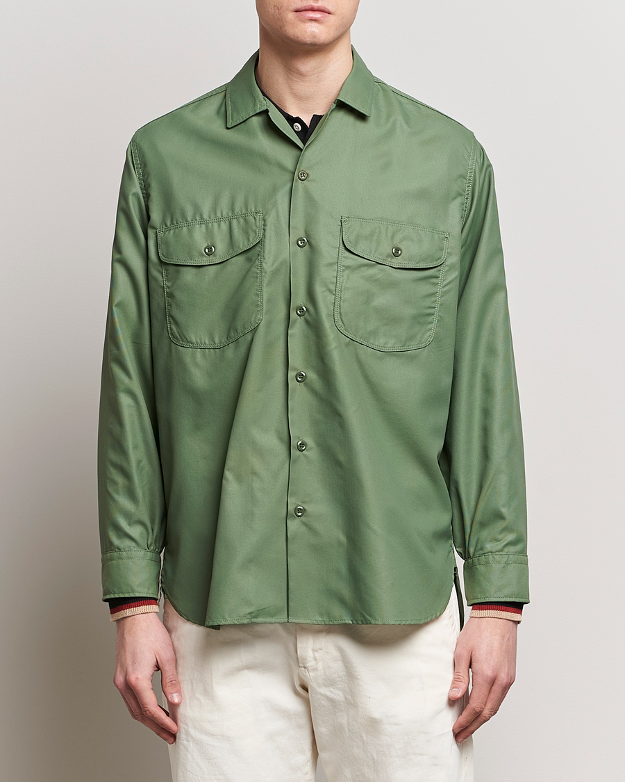Hombres | Casual | BEAMS PLUS | Work Micro Nylon Overshirt Olive