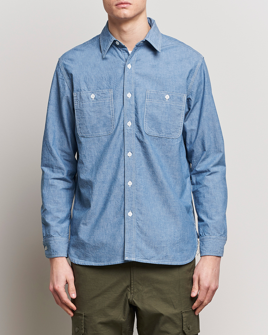 Hombres | Ropa | BEAMS PLUS | Work Chambray Overshirt Light Blue